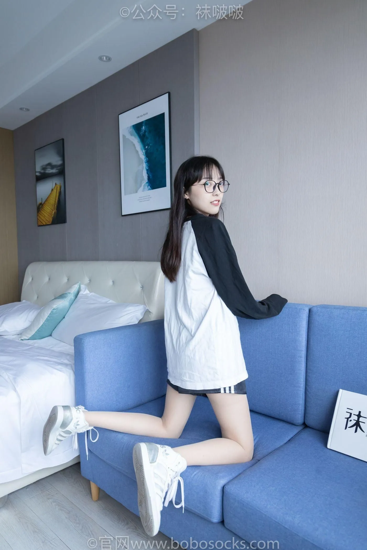 [BoBoSocks袜啵啵]NO.015 稚予-阿迪板鞋、白色短棉袜、肉丝 [135P]插图6